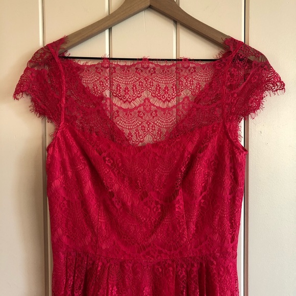 Cythnia Steffe Bright Pink Lace Fit & Flare Dress - Picture 6 of 13